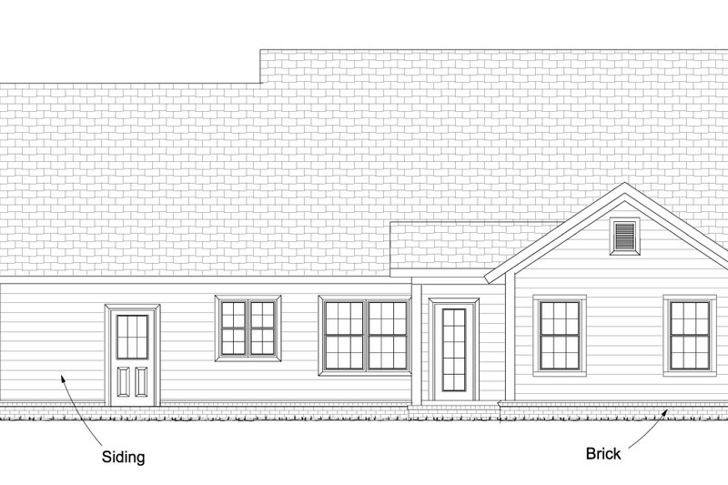 Architectural House Design - Exterior - Rear Elevation for Country House Plan #513-2095 - 3 bed, 2 bath
