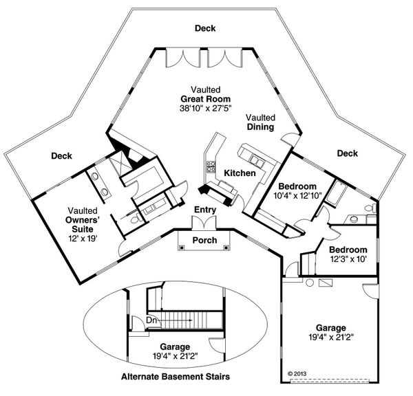Architectural House Design - Contemporary Floor Plan - Main Floor Plan #124-162