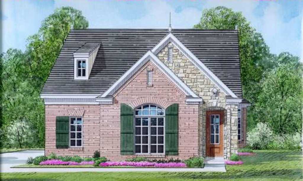 Exterior - Front Elevation 2 for European House Plan #424-59 - 3 bed, 2 bath