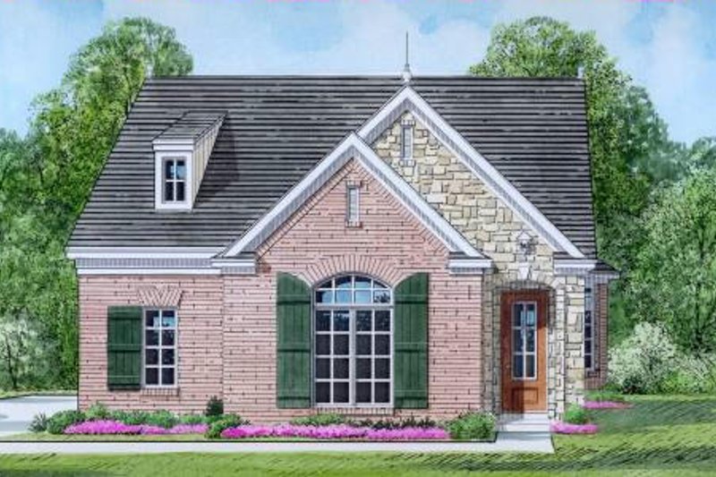 Exterior - Front Elevation 2 for European House Plan #424-59 - 3 bed, 2 bath