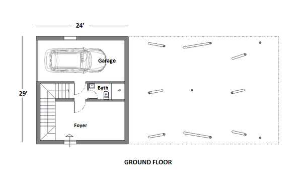 Contemporary Floor Plan - Lower Floor Plan #542-21