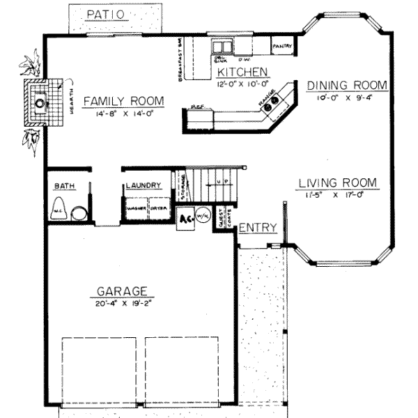 Bungalow Floor Plan - Main Floor Plan #303-292