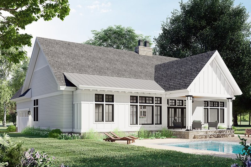 Dream House Plan - Exterior - Rear Elevation 2 for Farmhouse House Plan #51-1169 - 3 bed, 2 bath