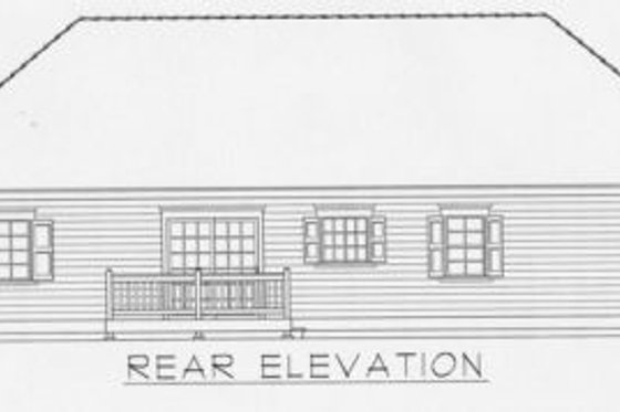 Exterior - Rear Elevation for Traditional House Plan #112-102 - 2 bed, 1 bath