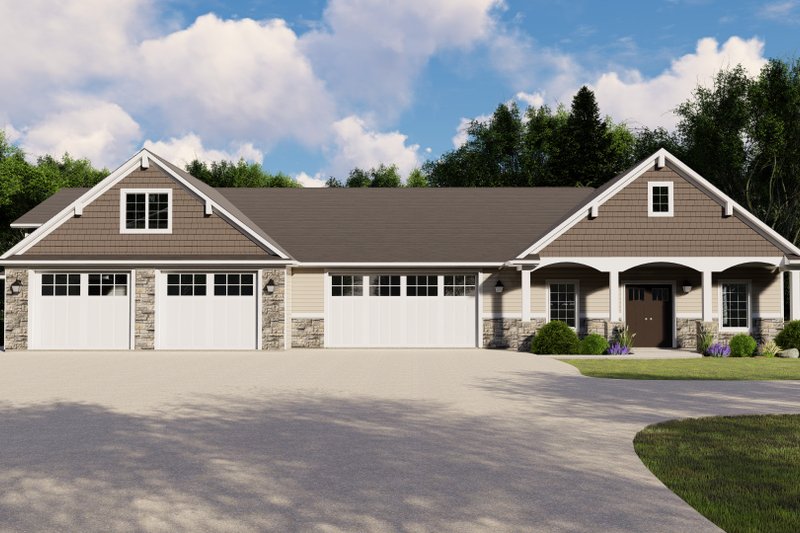 Dream House Plan - Craftsman Exterior - Front Elevation Plan #1064-96