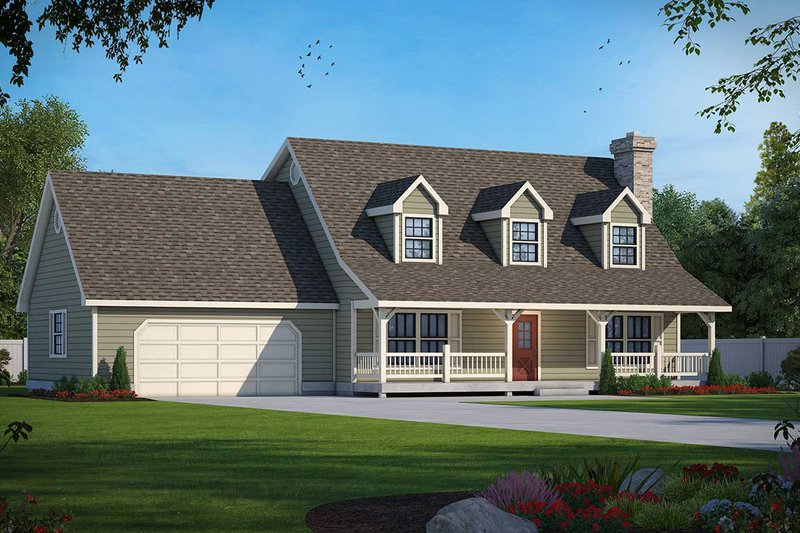 Architectural House Design - Country Exterior - Front Elevation Plan #87-203