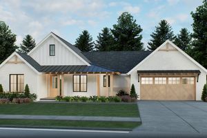Home Plan - Farmhouse Exterior - Front Elevation Plan #1093-1