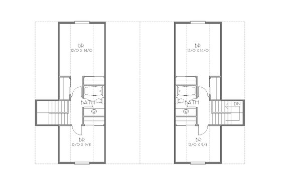 Floor Plan - Upper Floor for Cottage House Plan #423-52 - 3 bed, 2 bath