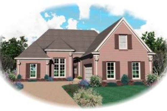 Exterior - Front Elevation for Traditional House Plan #81-1103 - 3 bed, 3 bath
