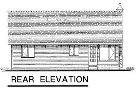 Exterior - Rear Elevation for Cottage House Plan #18-1052 - 2 bed, 1 bath