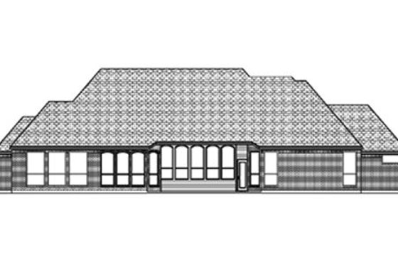 Exterior - Rear Elevation for European House Plan #84-404 - 4 bed, 3 bath