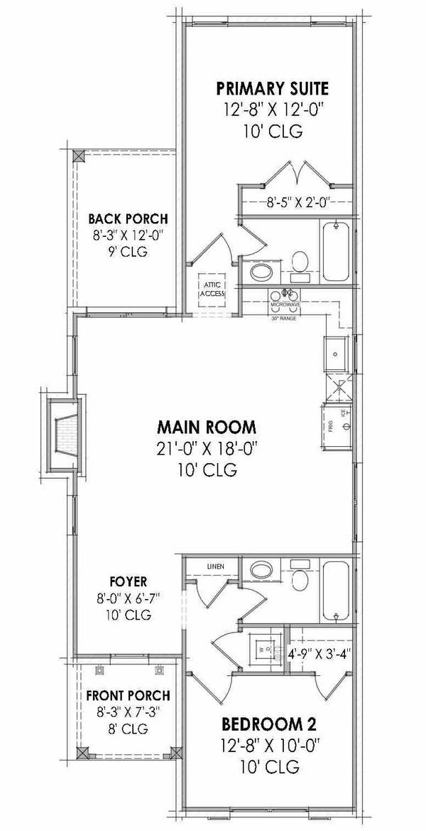 Cottage Floor Plan - Main Floor Plan #1096-142