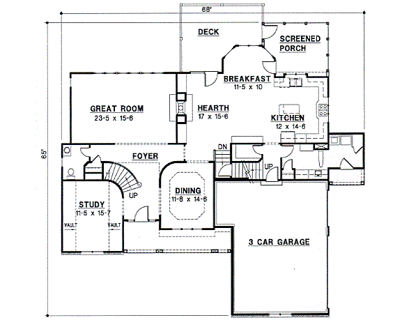 European Floor Plan - Main Floor Plan #67-610