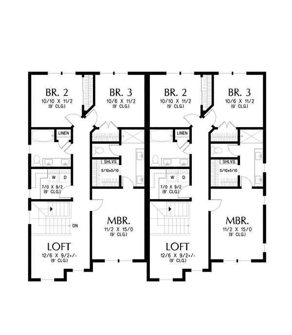 House Blueprint - Farmhouse Floor Plan - Upper Floor Plan #48-1208
