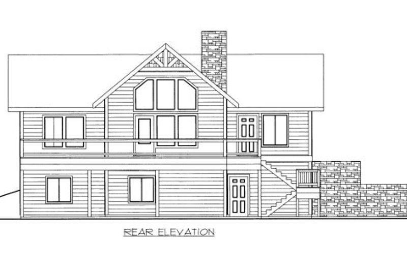 Home Plan - Exterior - Rear Elevation for Cabin House Plan #117-759 - 3 bed, 2.5 bath
