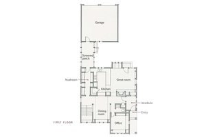 Floor Plan - Main Floor for Prairie House Plan #454-1 - 3 bed, 2.5 bath