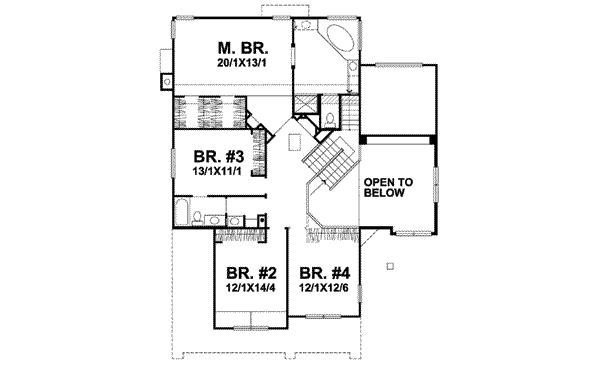European Floor Plan - Upper Floor Plan #50-248