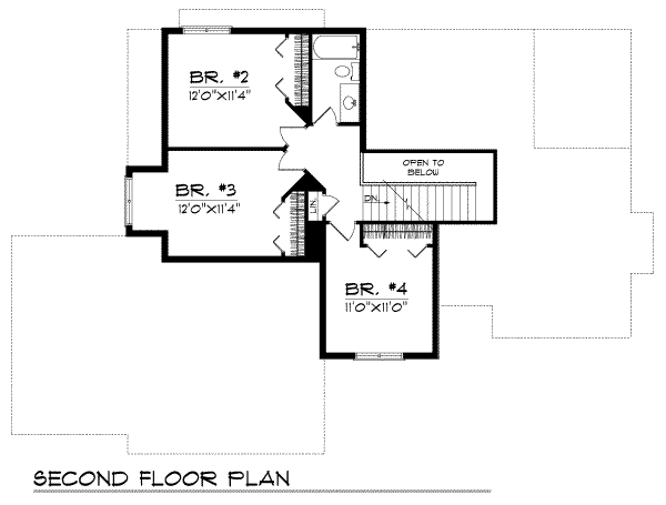 Traditional Floor Plan - Upper Floor Plan #70-284