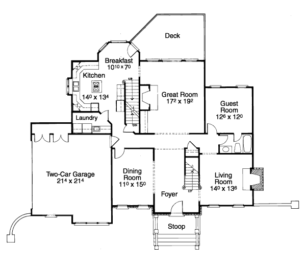 Dream House Plan - European Floor Plan - Main Floor Plan #429-17
