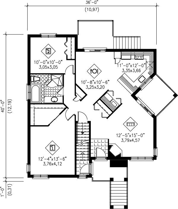 Home Plan - Traditional Floor Plan - Main Floor Plan #25-348