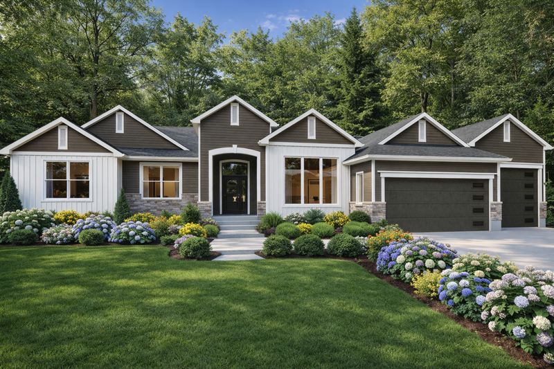 Traditional Style House Plan - 4 Beds 2.5 Baths 2447 Sq/Ft Plan #1111-12 Exterior