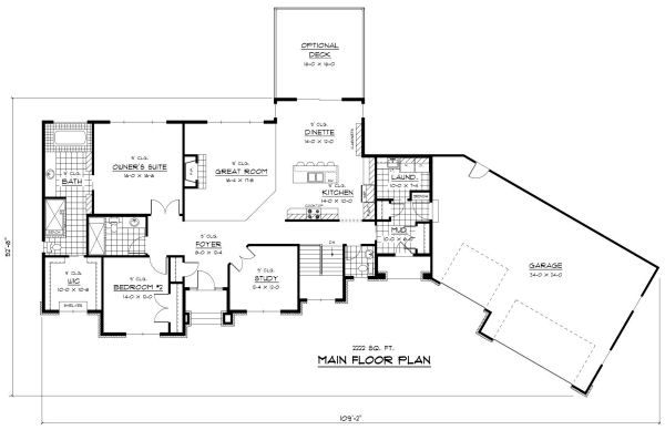 Colonial Floor Plan - Main Floor Plan #51-325
