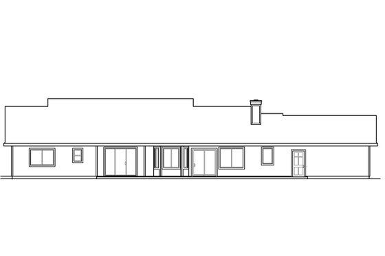 Exterior - Rear Elevation for Country House Plan #124-1023 - 3 bed, 2.5 bath