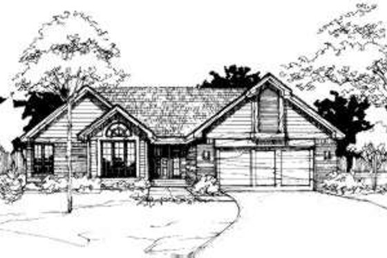 Exterior - Front Elevation for Modern House Plan #320-130 - 3 bed, 2 bath