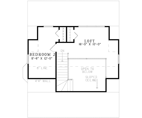 House Blueprint - Cottage Floor Plan - Upper Floor Plan #17-2139