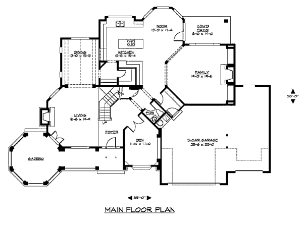 Craftsman Floor Plan - Main Floor Plan #132-159