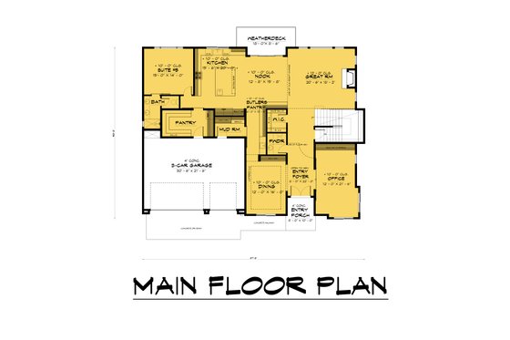 Floor Plan - Main Floor for Contemporary House Plan #1066-178 - 6 bed, 6 bath