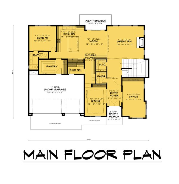 Dream House Plan - Contemporary Floor Plan - Main Floor Plan #1066-178