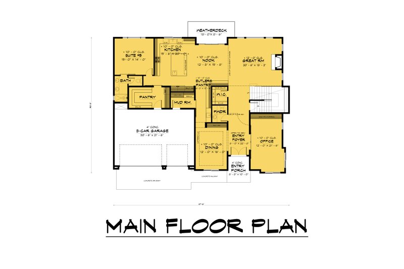 Dream House Plan - Floor Plan - Main Floor for Contemporary House Plan #1066-178 - 6 bed, 6 bath