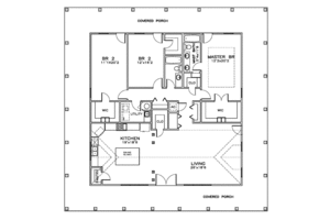 Floor Plan - Main Floor for Southern House Plan #8-297 - 3 bed, 2 bath
