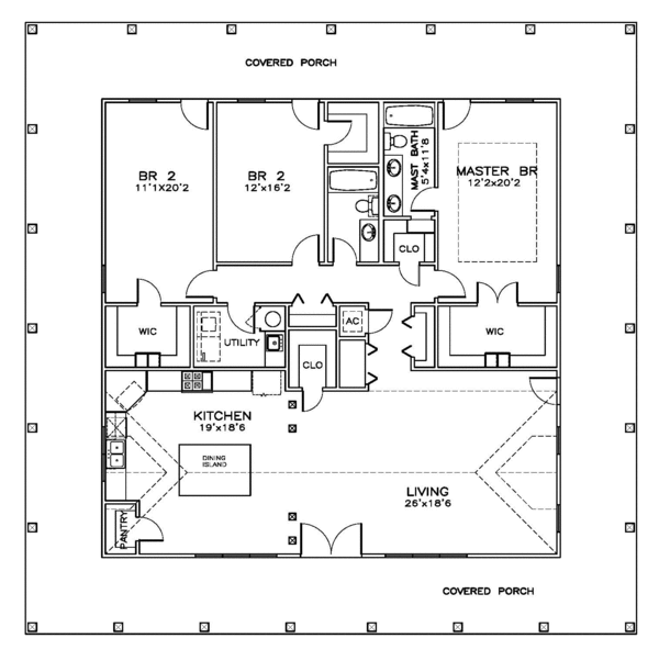 Southern Floor Plan - Main Floor Plan #8-297