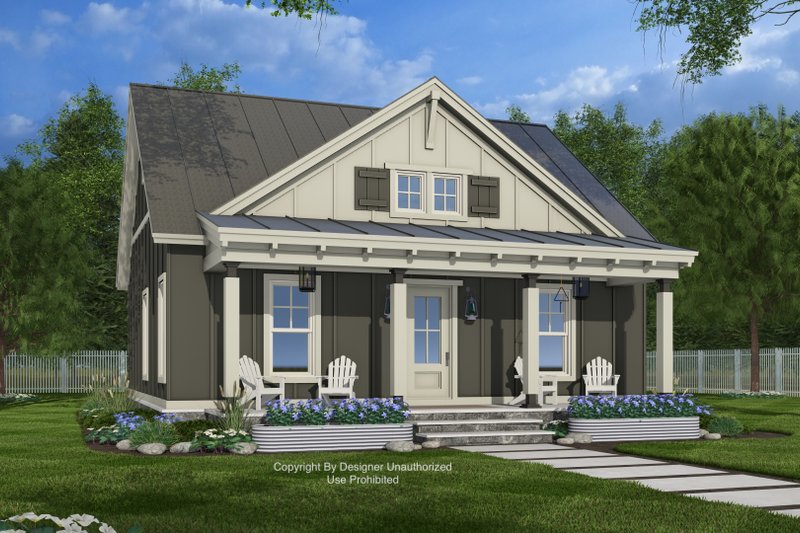 House Blueprint - Craftsman Exterior - Front Elevation Plan #51-1436