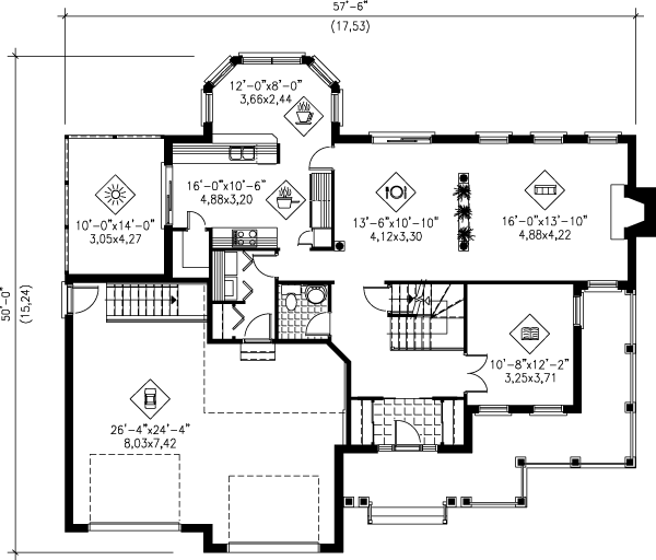 Dream House Plan - Farmhouse Floor Plan - Main Floor Plan #25-2195