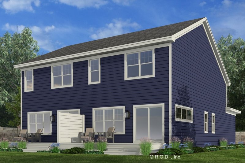 House Design - Exterior - Rear Elevation 2 for Craftsman House Plan #51-1319 - 2 bed, 2.5 bath