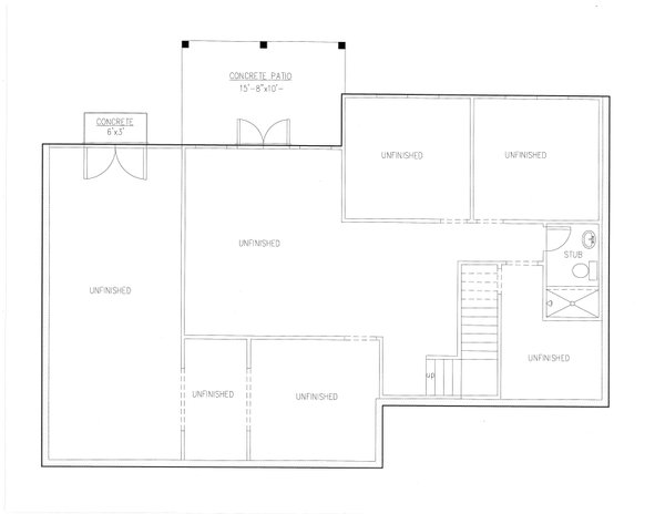 Ranch Floor Plan - Lower Floor Plan #437-79