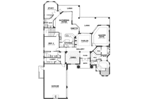 Floor Plan - Main Floor for Mediterranean House Plan #115-193 - 3 bed, 4 bath