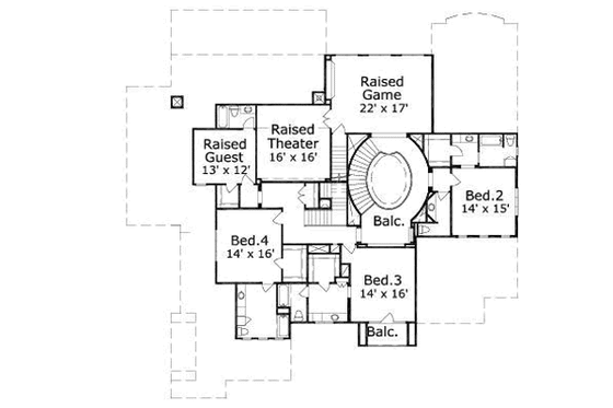 Floor Plan - Upper Floor for Mediterranean House Plan #411-187 - 4 bed, 4.5 bath