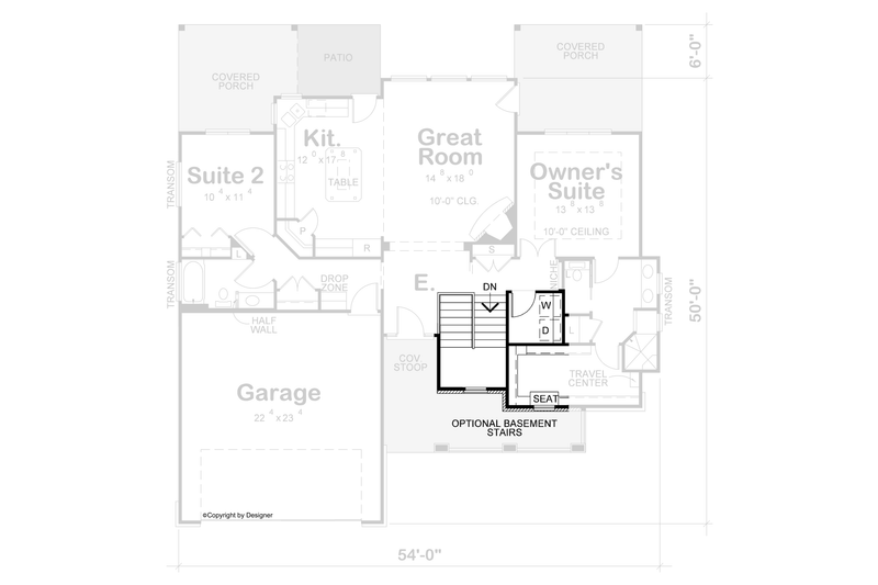 House Blueprint - Floor Plan - Other Floor for Cottage House Plan #20-2610 - 2 bed, 2 bath