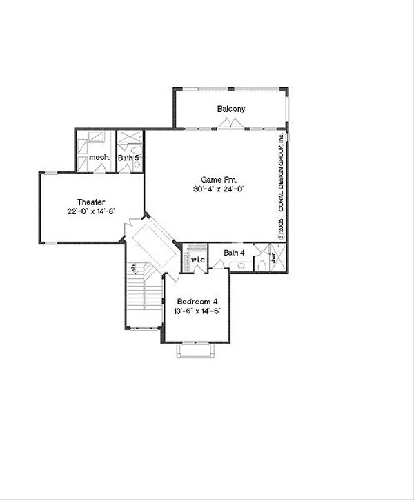 European Floor Plan - Upper Floor Plan #135-145