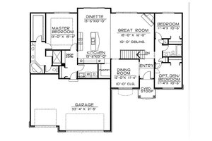 Floor Plan - Main Floor for European House Plan #20-2151 - 3 bed, 2 bath