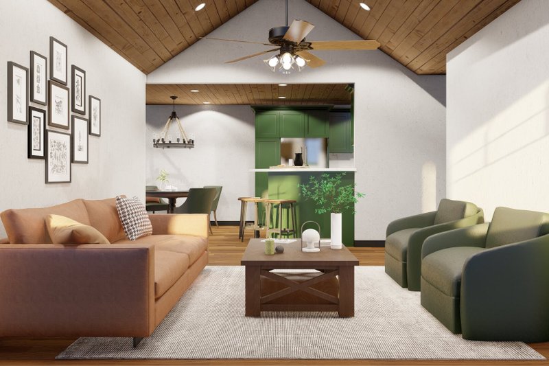 Architectural House Design - Interior - Family Room 1 for Craftsman House Plan #17-2816 - 3 bed, 2 bath