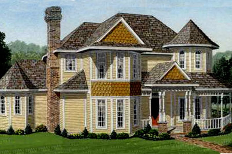 Dream House Plan - Victorian Exterior - Front Elevation Plan #410-233