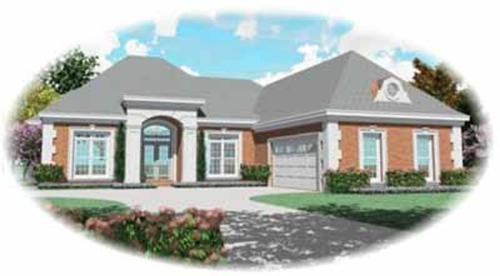 Exterior - Front Elevation 2 for European House Plan #81-369 - 3 bed, 3 bath