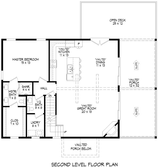 Craftsman Floor Plan - Upper Floor Plan #932-969