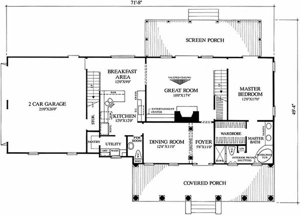 House Blueprint - Southern Floor Plan - Main Floor Plan #137-123