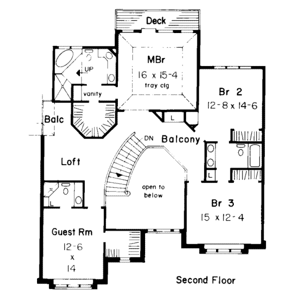 European Floor Plan - Upper Floor Plan #312-328